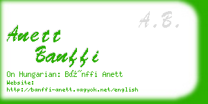 anett banffi business card